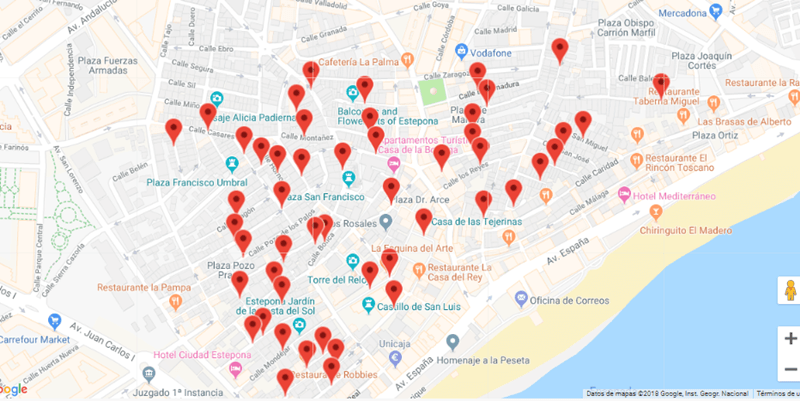 Mapa de las calles más típicas de Estepona 01