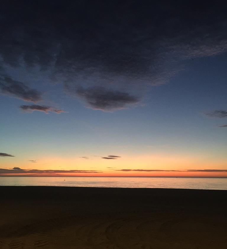 atardecer en Estepona desde la playa de la rada